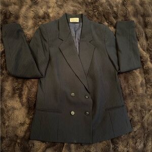 Classic Navy Pinstripe Blazer